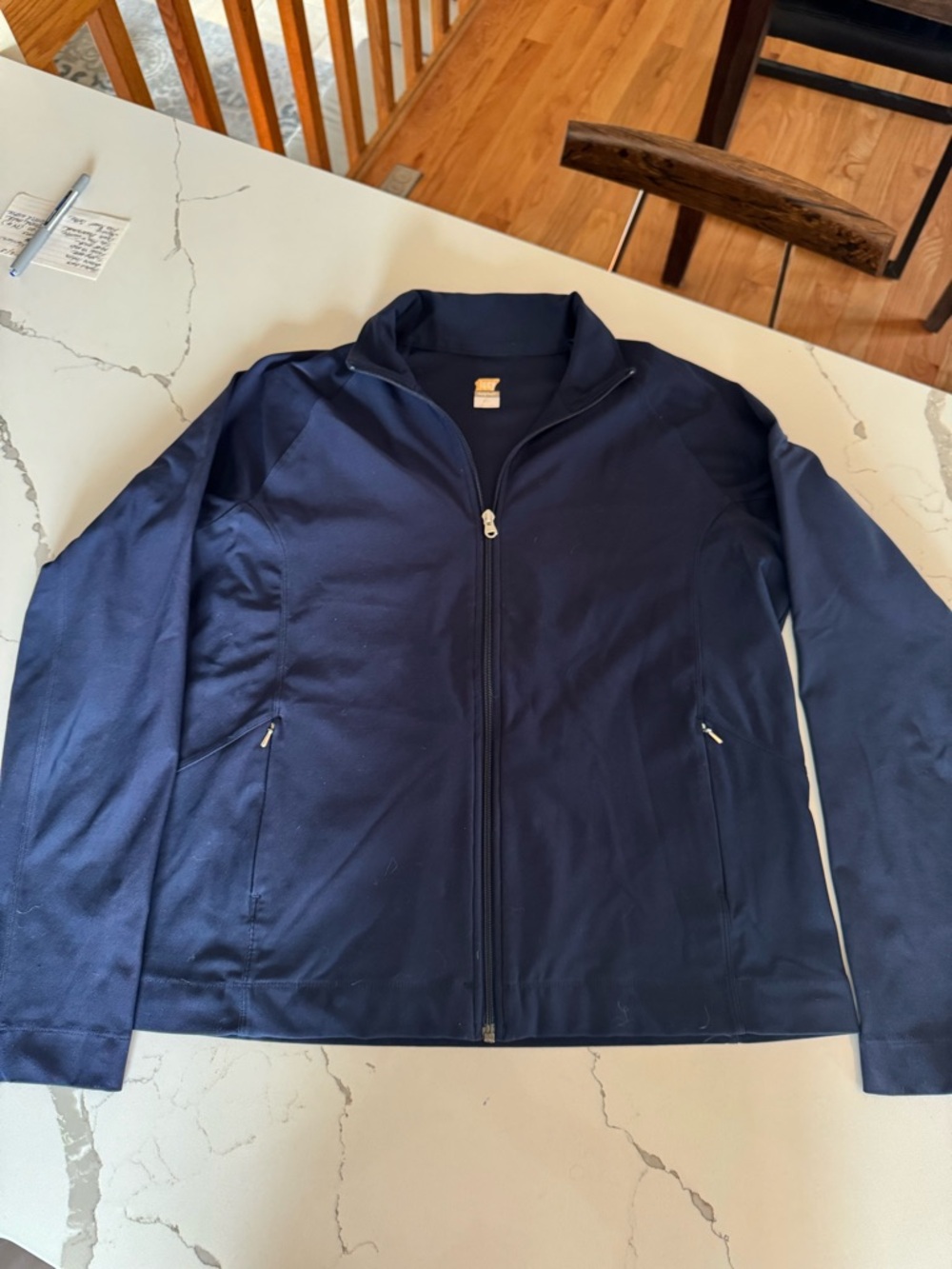 Lucy Brand XL Athleisure Track Jackets in Black, Navy Blue, and Brown.